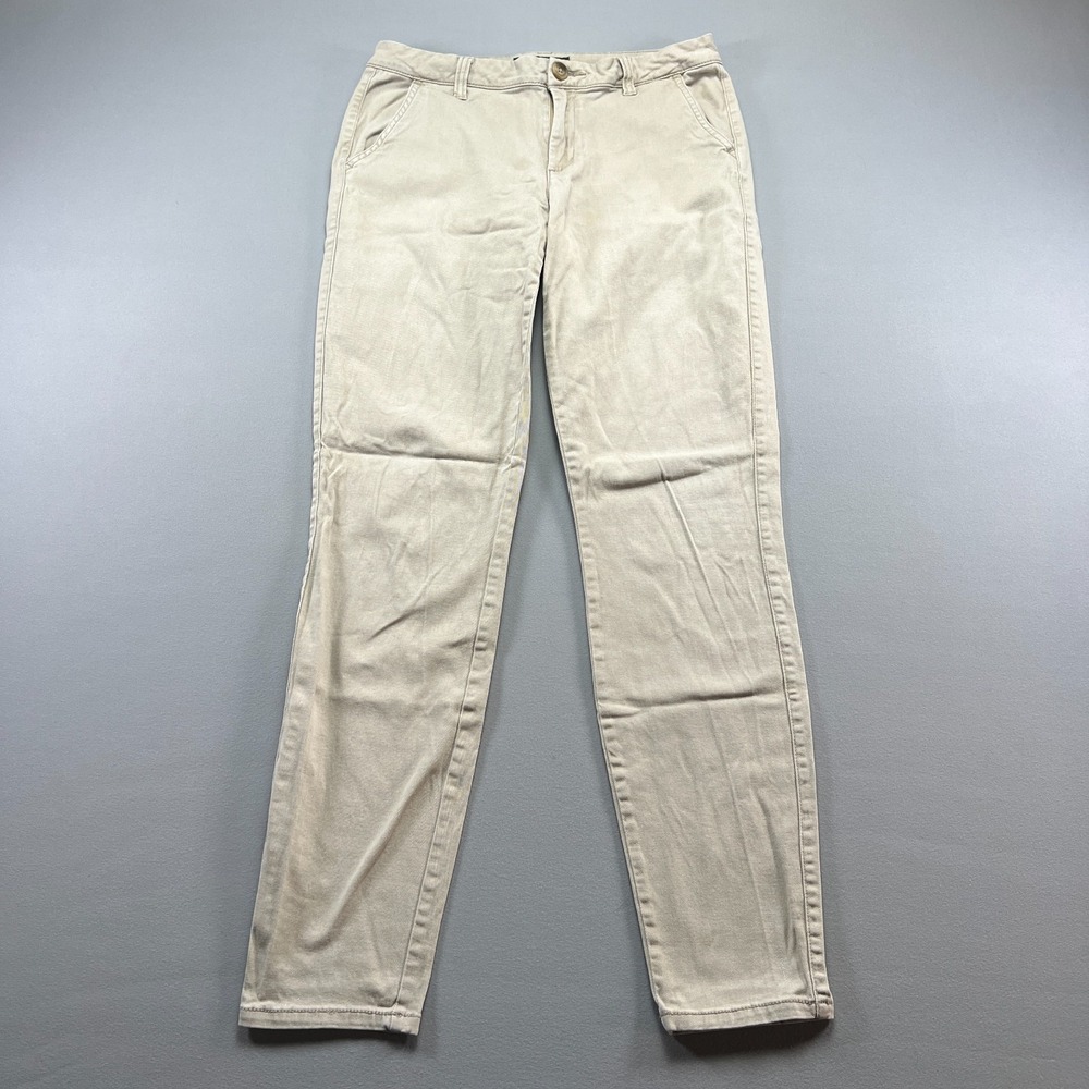 Aeropostale Chino Pants Womens 6 Beige Cotton Stretch Flat Front Skinny Leg